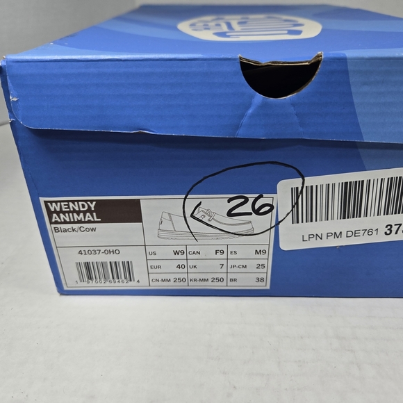 Hey Dude Wendy Animal Black and White Cow Print Shoes Size W9 - Picture 11 of 11
